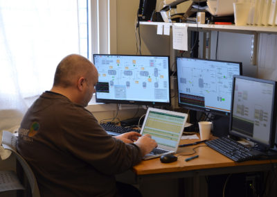 Steeper Energy engineer Henrik Egholm, in the control room, HTL part of the plant, AAU