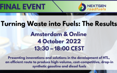 Nextgen Road Fuels FINAL EVENT – ‘Turning Waste into Fuels: The Results’.